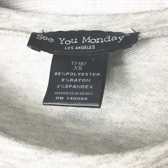 Gray extremely oversized distressed destroyed cropped sweatshirt - Picture 2 of 6